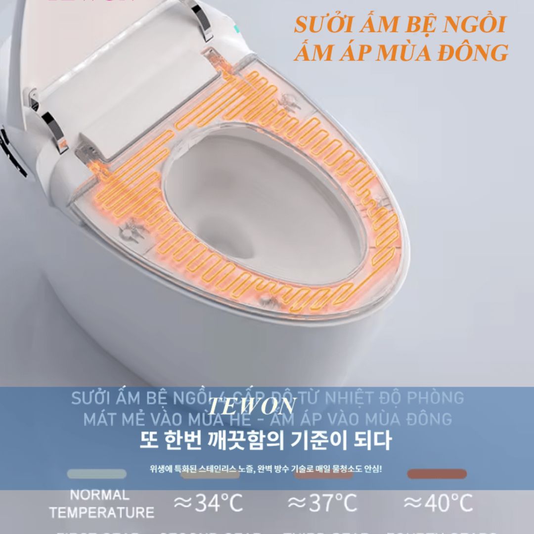 Sưởi ấm nắp bồn cầu đã trở thành một tính năng không thể thiếu trong các sản phẩm bồn cầu thông minh. Đặc biệt là trong mùa đông, tính năng này mang đến sự ấm áp và thoải mái cho người sử dụng.