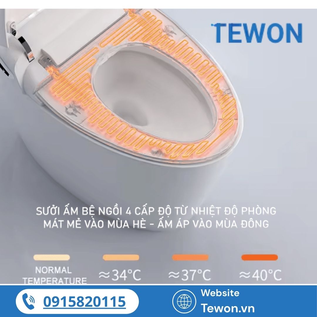 công nghệ sưởi ghế trong nắp bồn cầu điện tử hoạt động như thế nào, có những ưu điểm gì nổi bật và cần lưu ý gì khi sử dụng